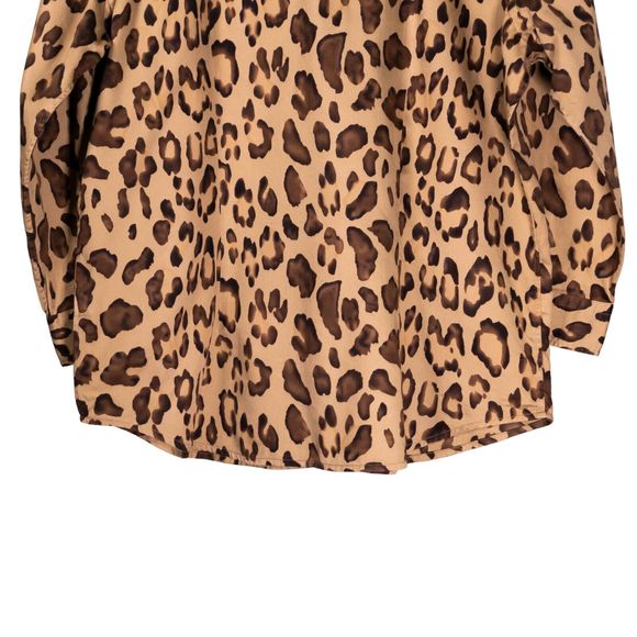 Chaps Ralph Lauren Women's Shirt Button Up Animal Print 3/4 Sleeve Blouse Top L - Picture 7 of 8